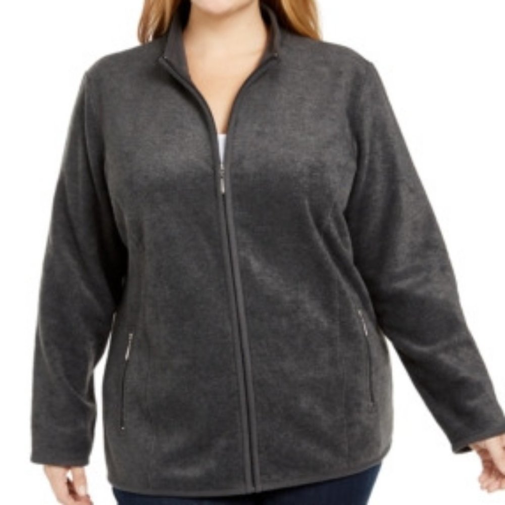 Karen Scott Plus Size Zip Front Jacket